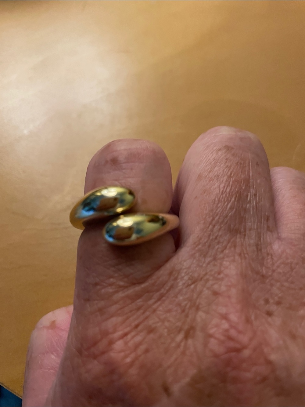 10 k gold bypass dome ring
